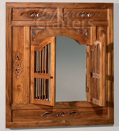 Teak Carving Mirror TIMR022
